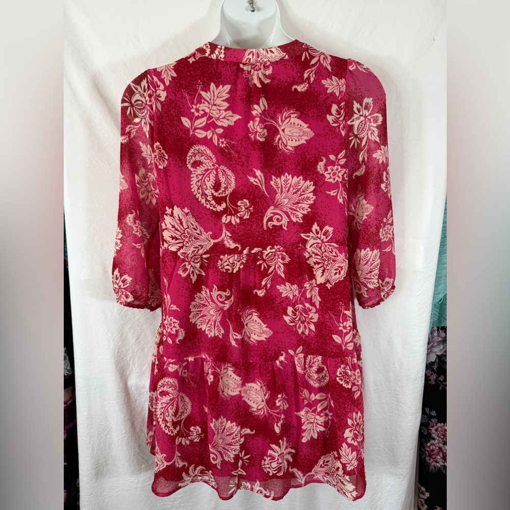 89th & Maddison Rose Res White Floral Tiered Mini Dress Size M NWT SKU0726 - Picture 6 of 11